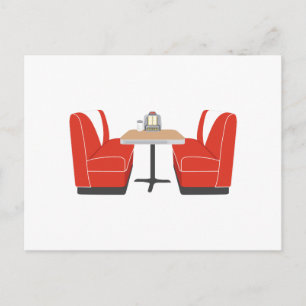 Diner Booth Postcard