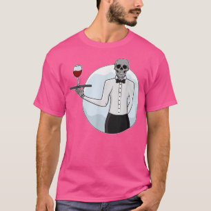 Diner Drink Server Restaurant Waitress Skull Waite T-Shirt
