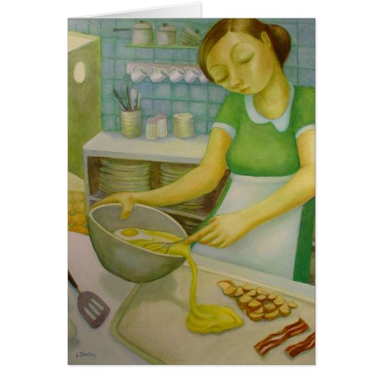 Diner - Eggs and Bacon - by Lora Shelley Card