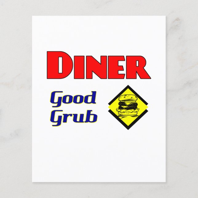 Diner Good Grub Hamburger Restaurant Art Flyer (Front)