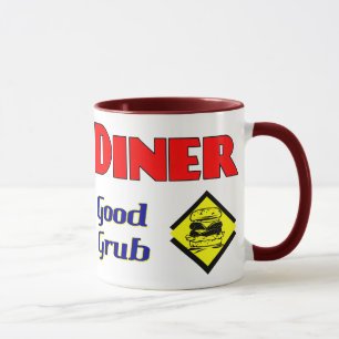 Diner Good Grub Hamburger Restaurant Art Mug