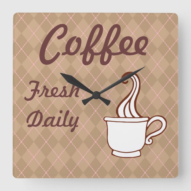 Diner Sign Coffee Wall Clock Kitchen Gift (Front)