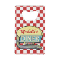 Diner Sign Retro 50s Red Chequered | Custom Name