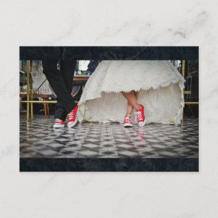 Diner style wedding couple RSVP Card