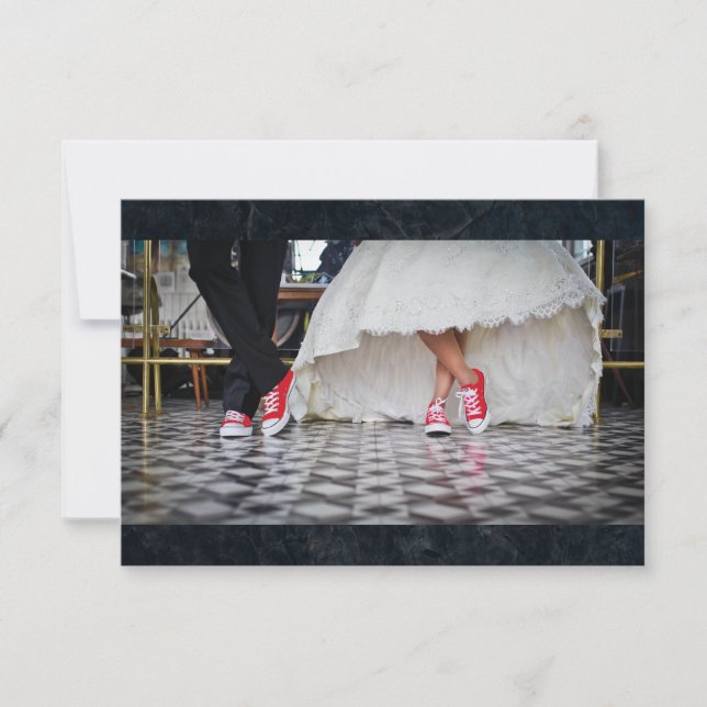 Diner style wedding couple RSVP Card (Front)