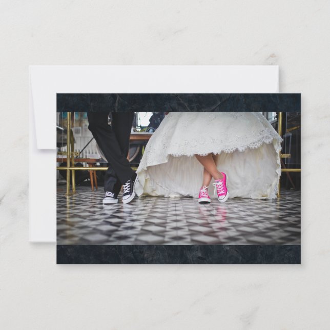 Diner style wedding couple RSVP Card (Front)
