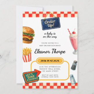 Diner Theme Baby Shower Invitation