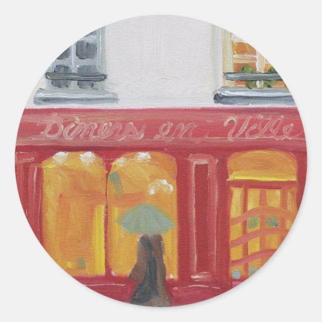 "Diners en Ville" Classic Round Sticker (Front)