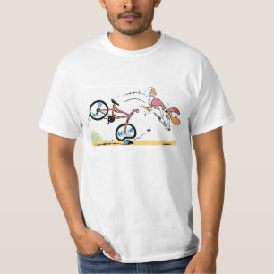 Ding Duck Cycling Crash Cartoon T-Shirt