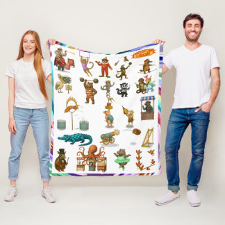 Dingaling Bros Circus acts Fleece Blanket