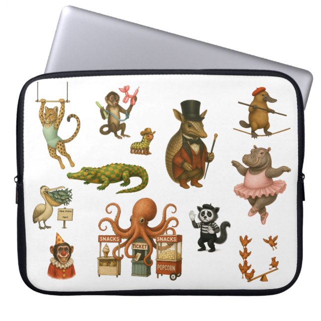 Dingaling Bros Circus acts Laptop Sleeve (Front)