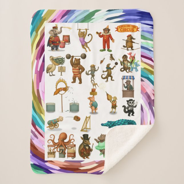 Dingaling Bros Circus acts Sherpa Blanket (Front)