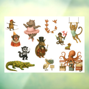 Dingaling Bros Circus acts Window Cling