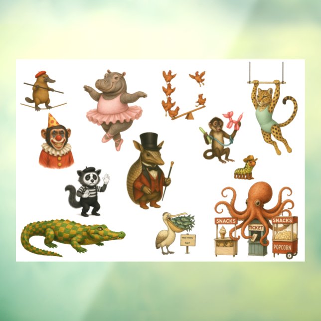 Dingaling Bros Circus acts Window Cling (Sheet 3)