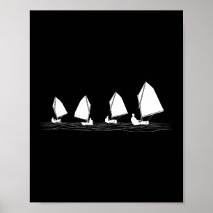 Dinghy Sail Boat Laser Optimist Racing Sailing Las Poster