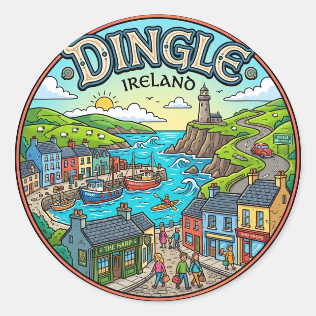 Dingle Ireland Classic Round Sticker (Front)