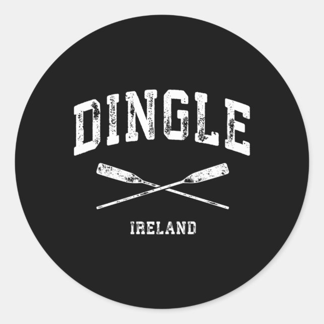 Dingle Ireland Nautical Crossed Oars Classic Round Sticker (Front)