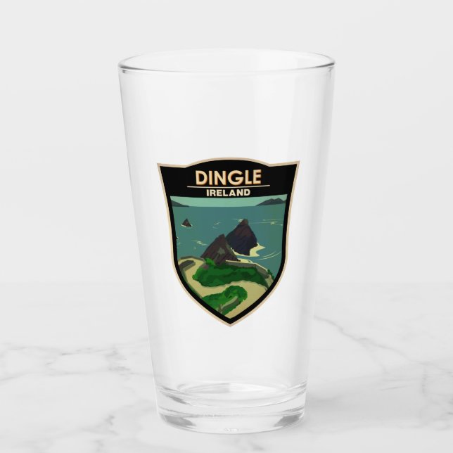 Dingle Peninsula Ireland Travel Vintage Glass (Front)