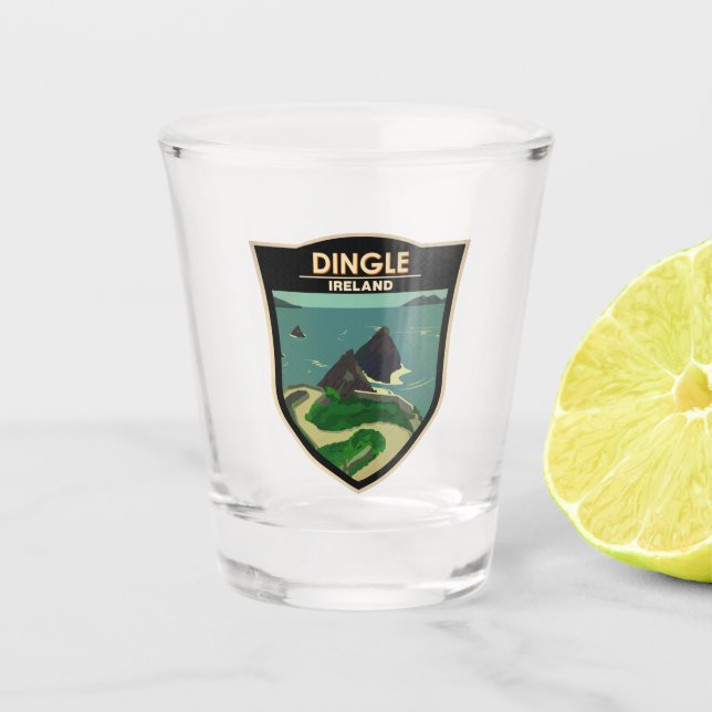 Dingle Peninsula Ireland Travel Vintage Shot Glass (Front)