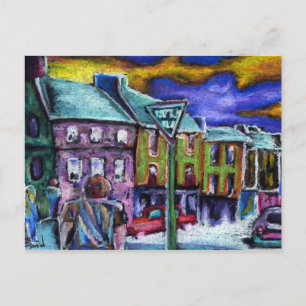 Dingle town at dusk postcard