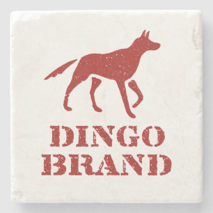 Dingo Brand Flour Vintage Stencil Print Stone Coaster