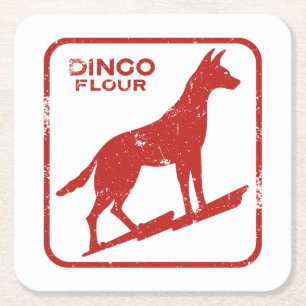 Dingo Flour Square Paper Coaster