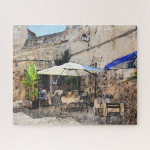 Dining Alone, Caceres Spain Jigsaw Puzzle
