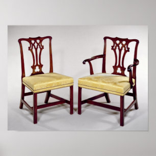 Dining chairs, with interlaced splat backs poster