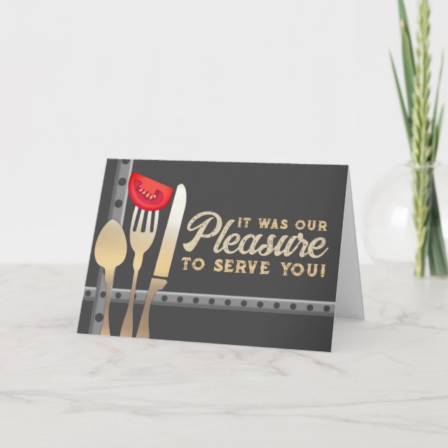 dining eating utensils catering thank you note ... card (Front)