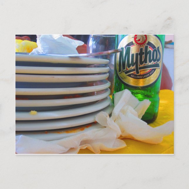 Dining in Pirgos, on the island of Tinos, Greece Postcard (Front)