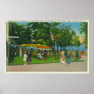 Dining on the Boardwalk at Roseland Park Scene Poster