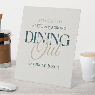 Dining Out - Modern Serif Military Pedestal Sign