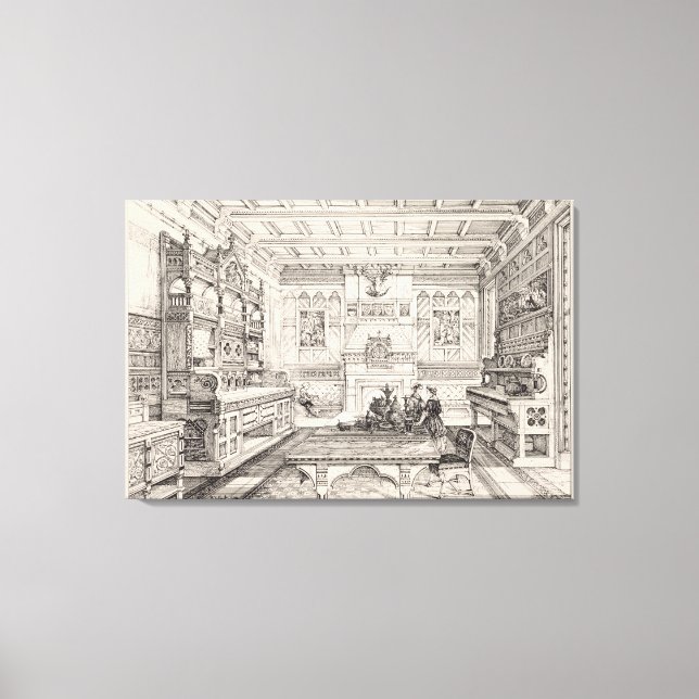 Dining Room, from 'Examples of Ancient and Modern Canvas Print (Front)