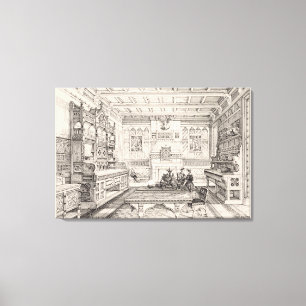 Dining Room, from 'Examples of Ancient and Modern Canvas Print