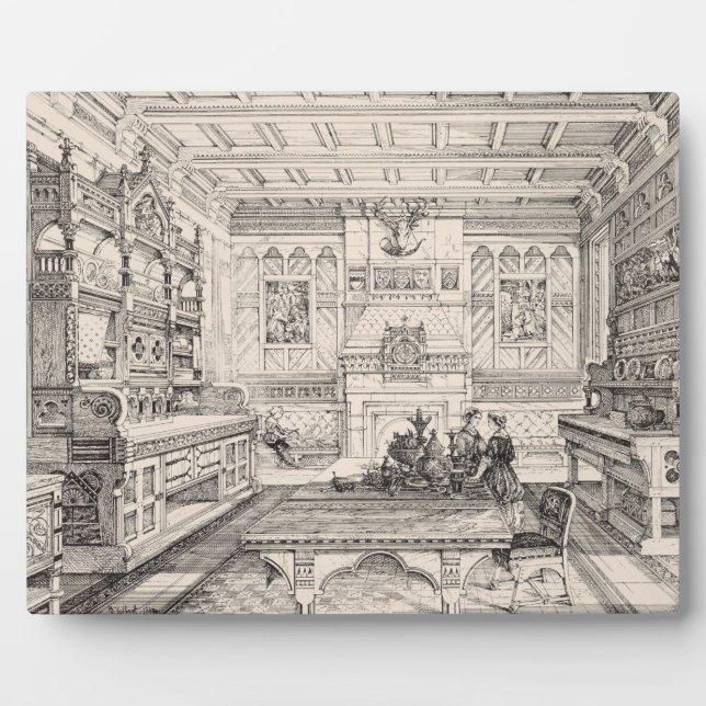 Dining Room, from 'Examples of Ancient and Modern Plaque (Front)