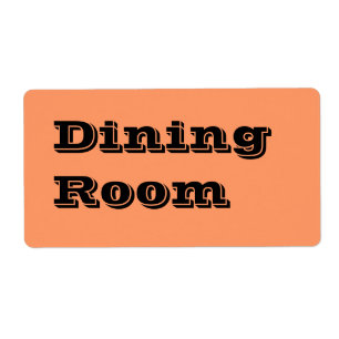 Dining Room Moving Labels in Orange