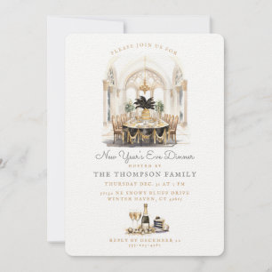 Dining Room Table   New Years Eve Dinner  Invitation