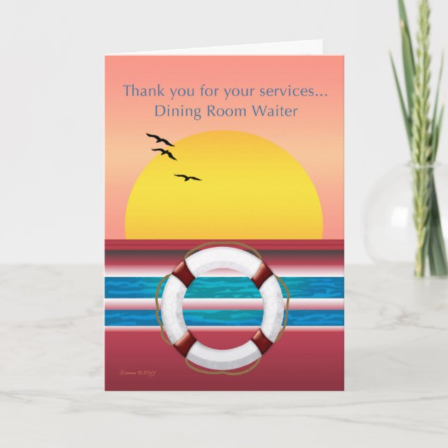 Dining Room  Waiter - Thank you - Cruise Ship (Front)