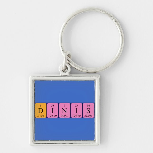 Dinis periodic table name keyring (Front)