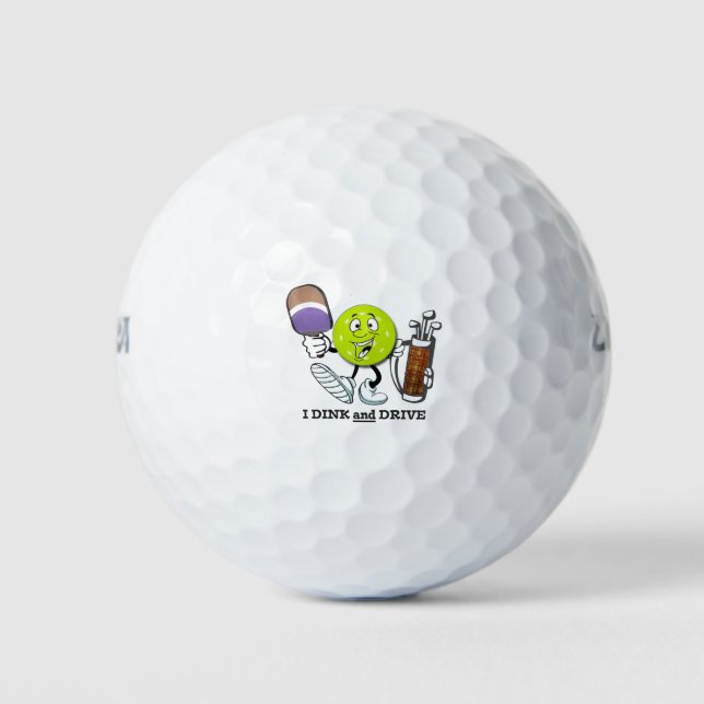 Dink and Drive 2 (pickleball/golf) Golf Balls (Front)