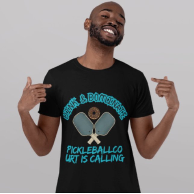 Dink & Dominate Pickleball Donut Sport Graphic T-Shirt (Creator Uploaded)