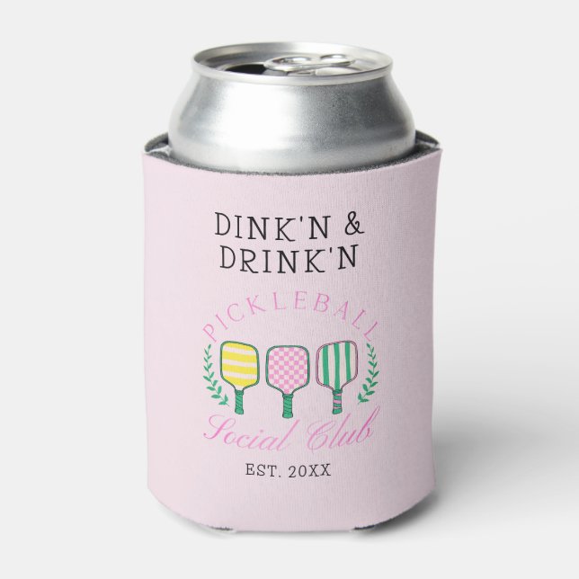 Dink Drink Pickleball Social Club Can Cooler (Can Front)