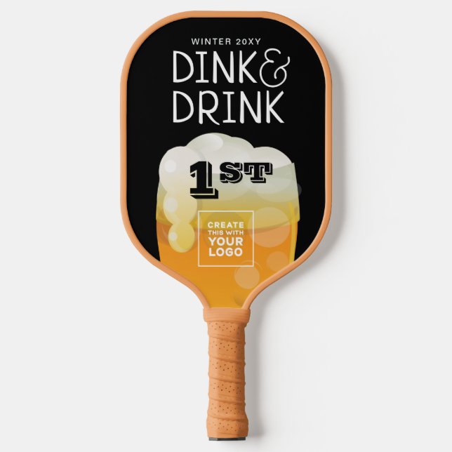 Dink & Drink Tournament Award with Sponsor Logo Pickleball Paddle (Front)