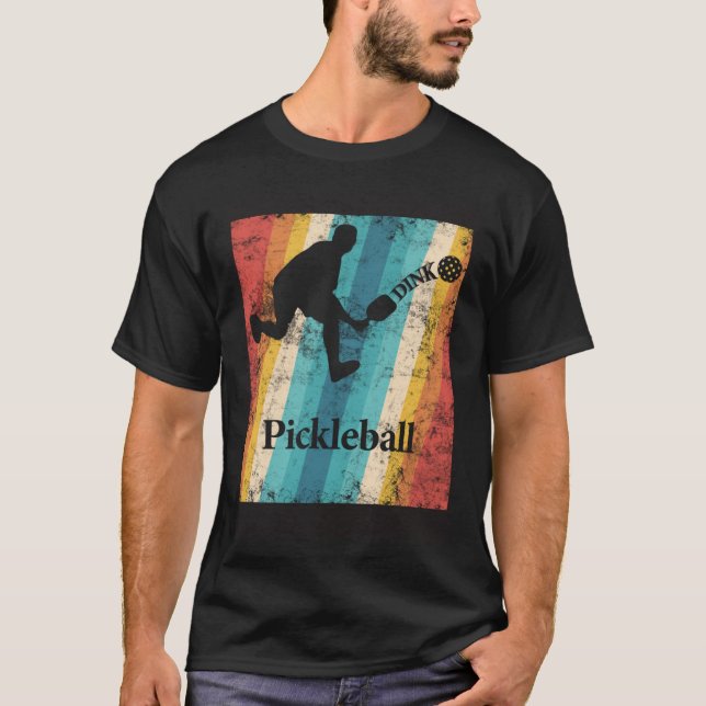 Dink it Pickleball bounce it colorfull retro T-Shirt (Front)