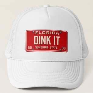 Dink It Pickleball Fan   Retro FL License Plate Trucker Hat