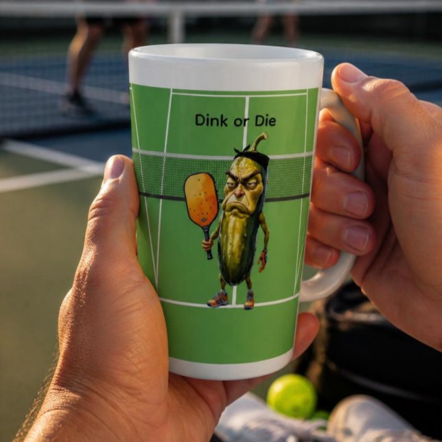 Dink or Die Pickleball Latte Mug (AI Generated Hands )