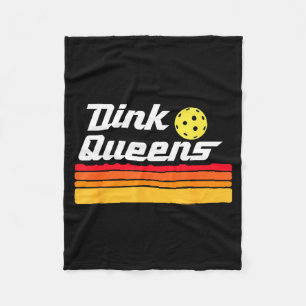 Dink queens! funny cute pickleball team pickle bal fleece blanket