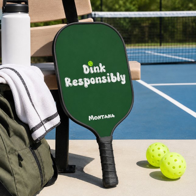 Dink Responsibly Name Emerald Green Pickleball Paddle (Creator Uploaded)