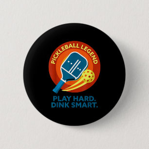 Dink responsibly retro pickleball funny vintage  6 cm round badge