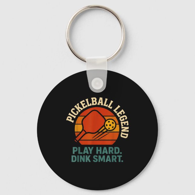 Dink responsibly retro pickleball funny vintage  key ring (Front)